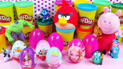 Peppa pig Kinder Surprise eggs Play doh Spiderman Barbie cars 2 Surprise egg