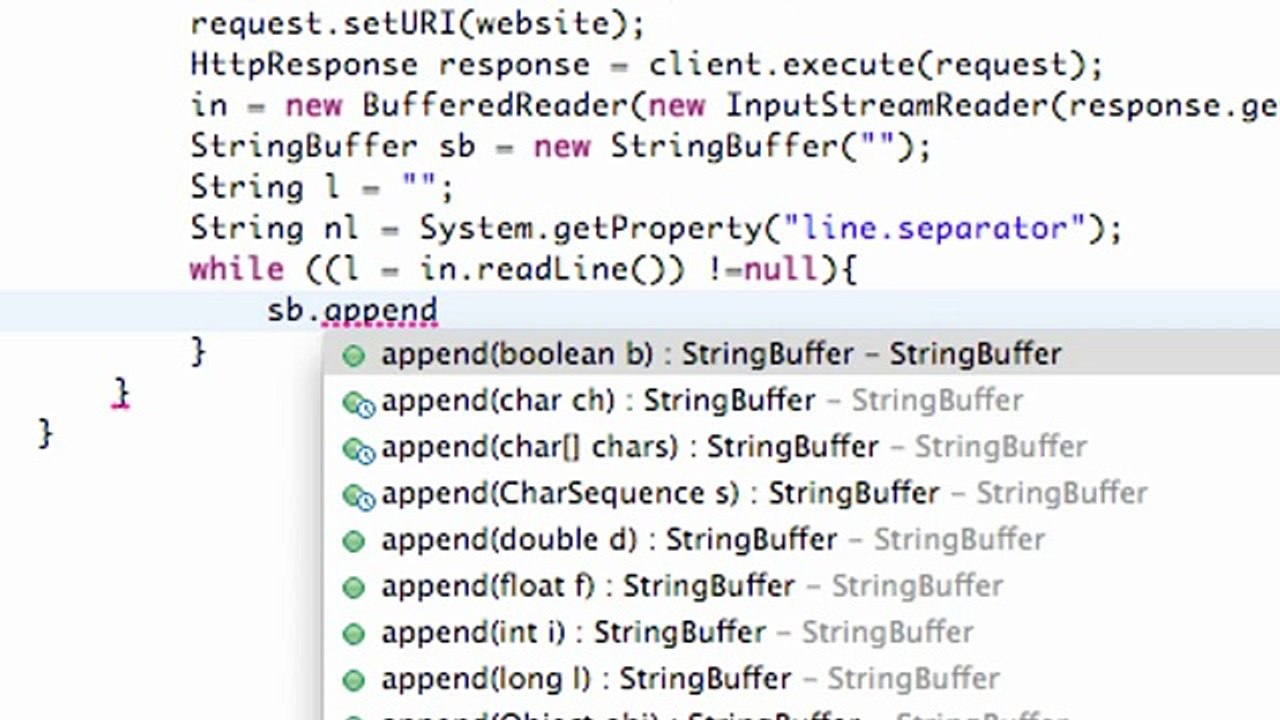 Android Application Development - 149 - Viewing Internet data via StringBuffer