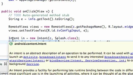 Android Application Development - 167 - PendingIntent and widget Buttons