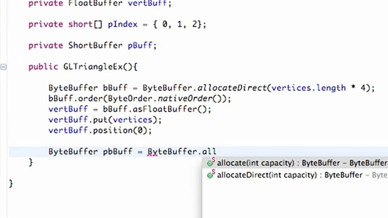 Android Application Development - 173 - ShortBuffer to handle Indices