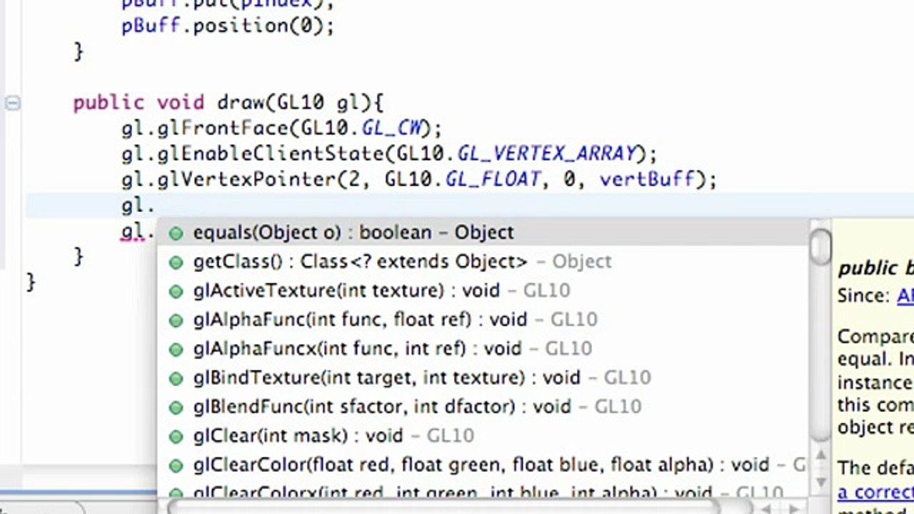 Android Application Development - 175 - glDrawElements method