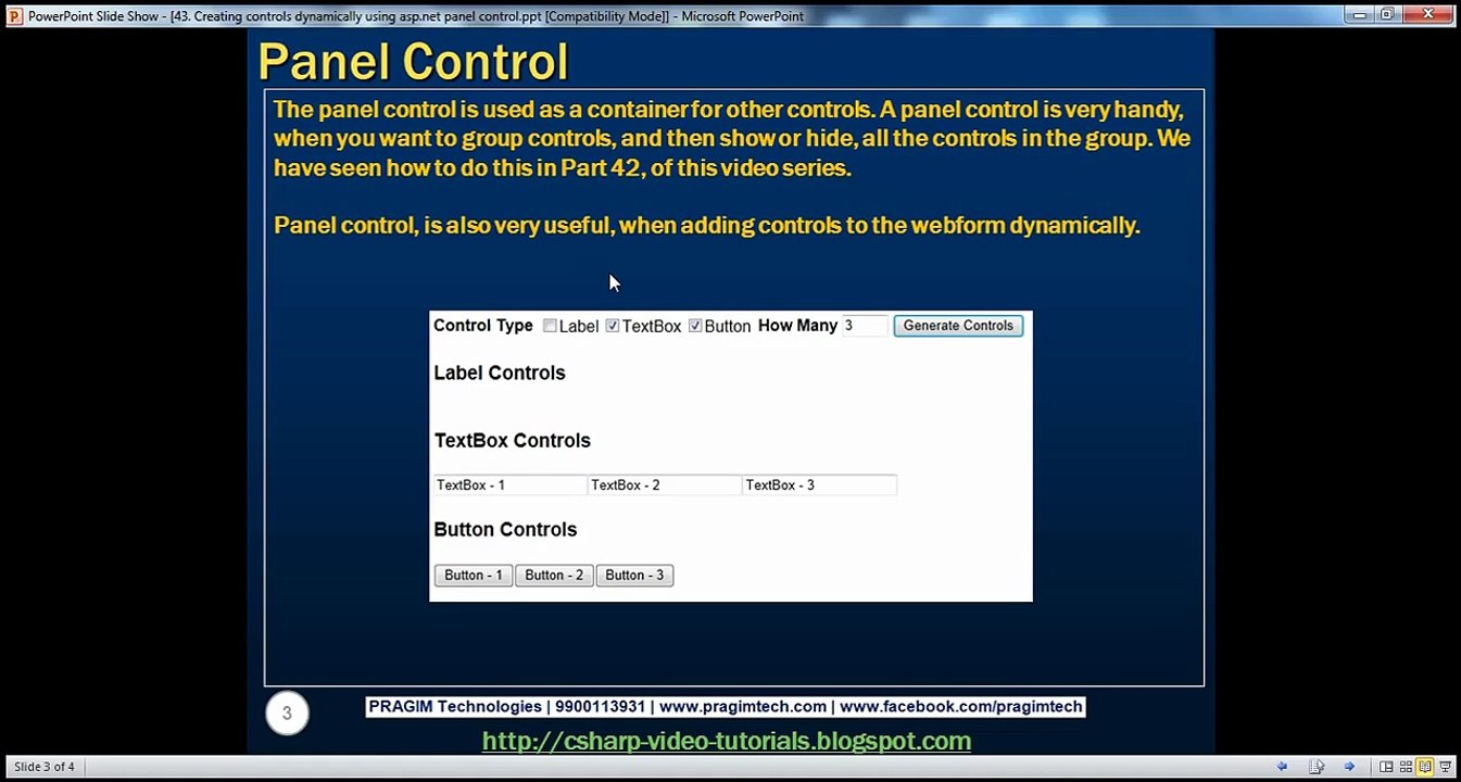 Active-Server-Pages-Asp-Creating-controls-dynamically-using-aspnet-panel-control-Step-by-Step-Lesson-43
