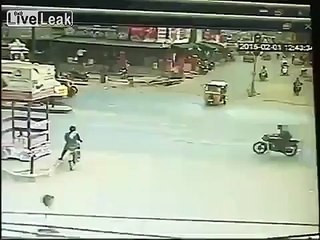 CCTV footage of bus accident in India