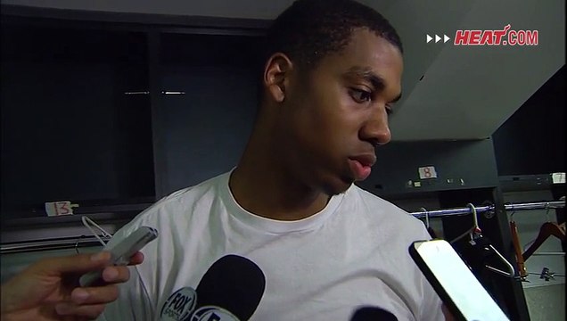 Hassan Whiteside Postgame Interview Heat vs Celtics February 01, 2015 NBA 2014-15 Season