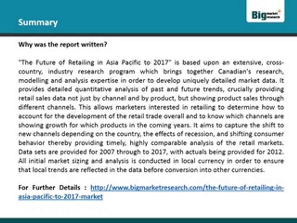 The Future of Retailing in Asia Pacific to 2017