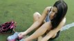 Fan Football   Argentine model Fiorella Castillo shows her freestyle football skills in heels