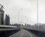 Dashcam footage captures Taiwan plane crash