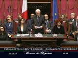 Roma - Giuramento e discorso di insediamento del Presidente Mattarella, I parte (03.02.15)