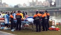 Dramatic video filmed by motorist captures Taiwan plane crash