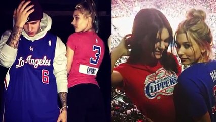 Hailey Baldwin, Kendall Jenner, & Bieber Three-Way Date at the Clippers Game