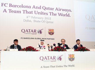 Rueda de prensa de Gerard Piqué, Neymar Jr y Javier Faus en Doha