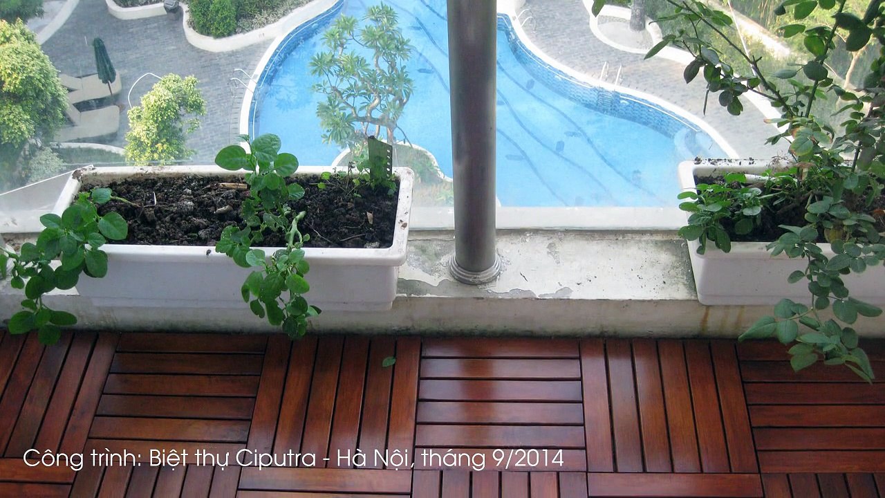 Trang Trí Tiểu Cảnh Đẹp Với Sàn Gỗ Tự Nhiên Chịu Nước - Ciputra Villa
