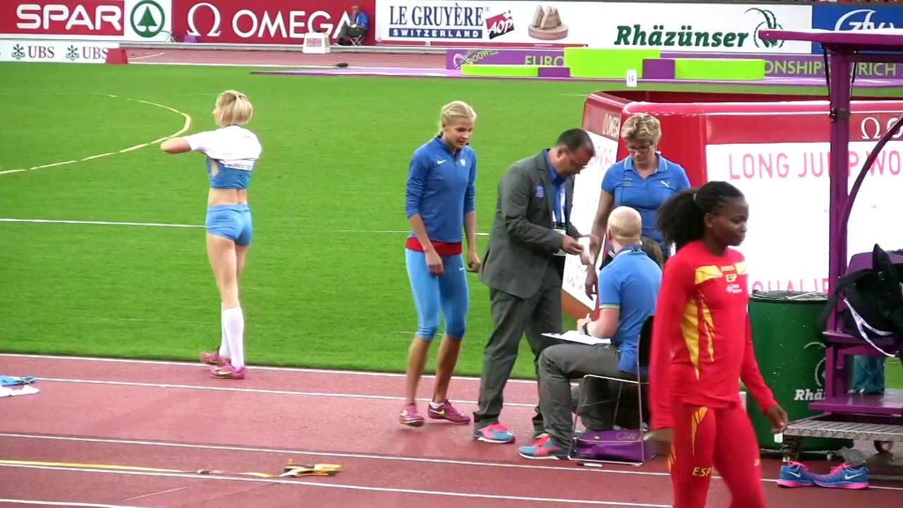 Darya Klishina Дарья Клишина 2014 11v European Championships Zurich (warm-up) August 12-13th (HD)