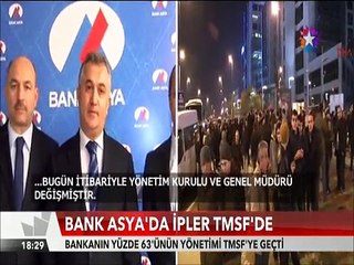 Bank Asya'da ipler TMSF'de Mudiler banka önünde kararı protesto etti