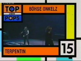 Böhse Onkelz - Terpentin Ansage Platz 15 Top of the Pops 1998