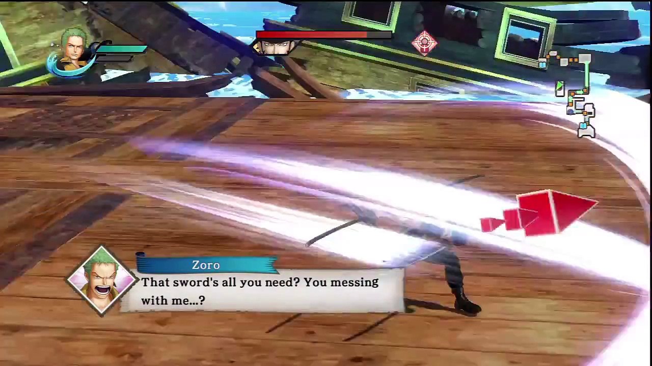 Extrait / Gameplay - One Piece: Pirate Warriors (Gameplay - Roronoa Zora VS Mihawk)