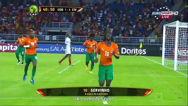 Gervinho goal D.R.Congo vs Ivory Coast 1-3 04.02.2015