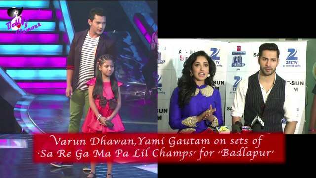 Varun Dhawan,Yami Gautam on sets of ‘Sa Re Ga Ma Pa Lil Champs’ for ‘Badlapur’