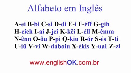 Saiba O Alfabeto Em Inglês