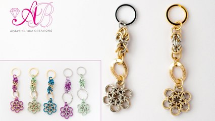 DIY Tutorial Portachiavi Flower in chainmail