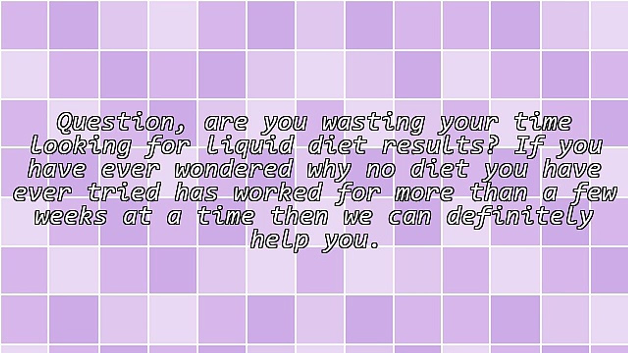 Liquid Diet Results For Rapid Fat Loss