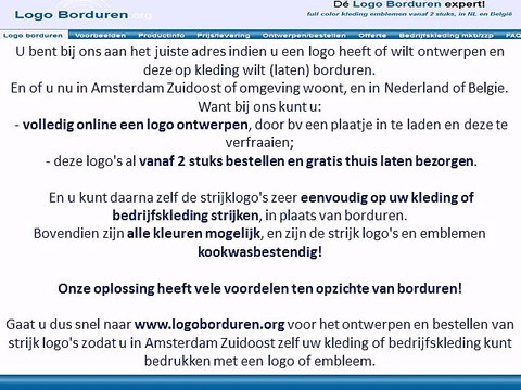 Logo op kleding borduren in Amsterdam Zuidoost