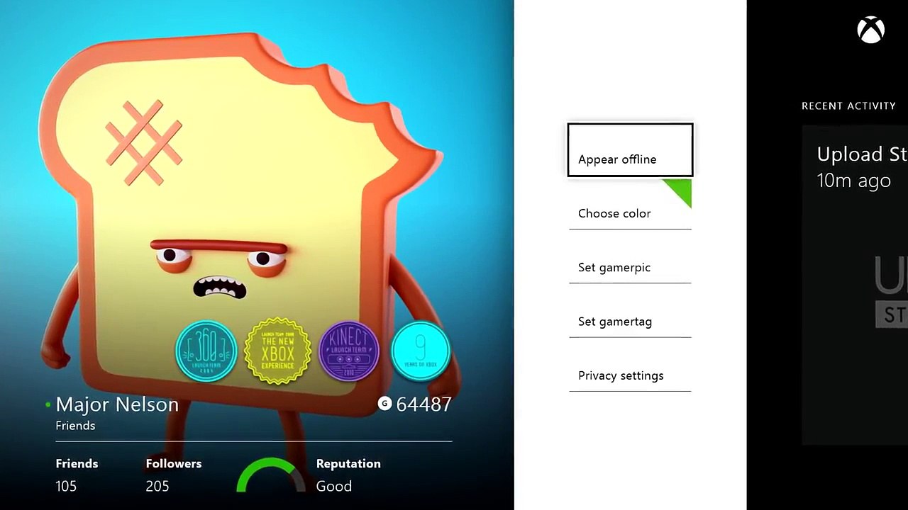 Extrait / Gameplay - Xbox One (Liste d'Amis et Options Interface)