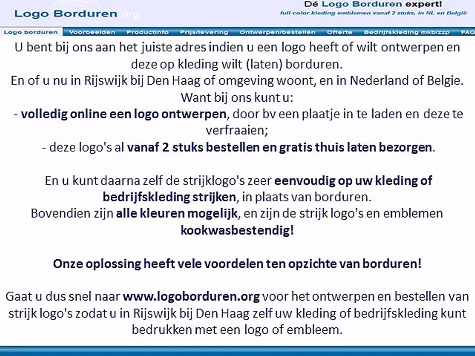 Logo op kleding borduren in Rijkswijk bij Den Haag