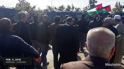 Scenes from Amman after the death of Jordanian pilot Lieutenant Muath al-Kaseasbeh