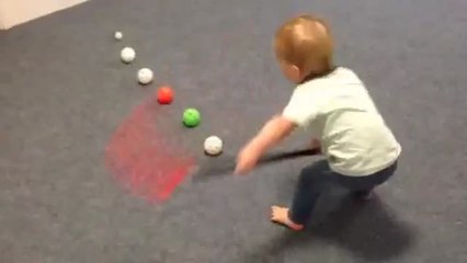 Baby shows off jaw-dropping slap shot skills
