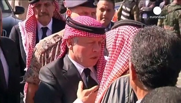 سفر پادشاه اردن به زادگاه خلبان سوزانده شده توسط داعش