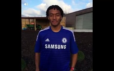 New signing Juan Cuadrado says hello to the Chelsea FC fans