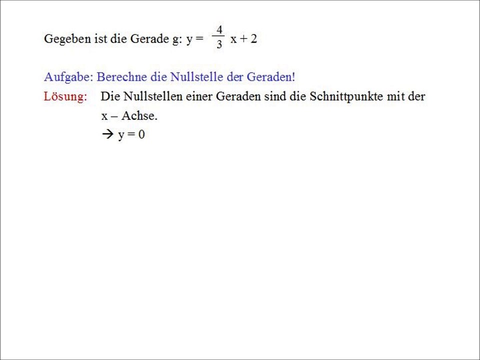 Die Nullstellen einer Funktion berechnen