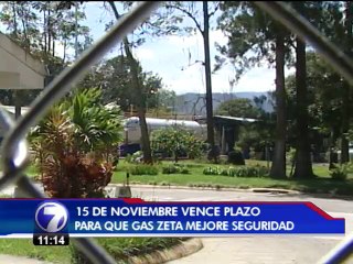 En mes de noviembre vence plazo para que Gas Zeta mejore seguridad
