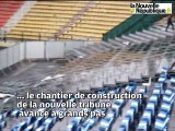 Tours : visite du chantier de la nouvelle tribune couverte du stade de la Vallée du Cher