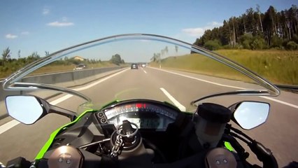 Golf 6 GTI vs KAWASAKI  ZX 10R --- --- 300KM-H GoPro 3 Black Edition