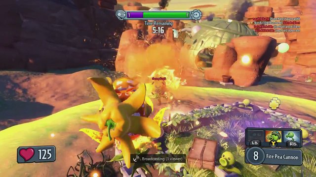 Plants Vs. Zombies Garden Warfare - Fire Peashooter Burning Zombie Army