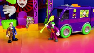 Imaginext Joker and Bane take Batman cape from Robin Batcave Dc Superhero toy