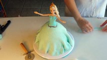 How to make a Frozen Princess Doll Cake - Disney Frozen Elsa Doll Cake Tutorial - Rose-E-Cakes