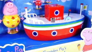 Play Doh Egg Peppa Pig Holiday Boat Grandpa Pig's Surprise Eggs Toy Delivery Episode DCTC
