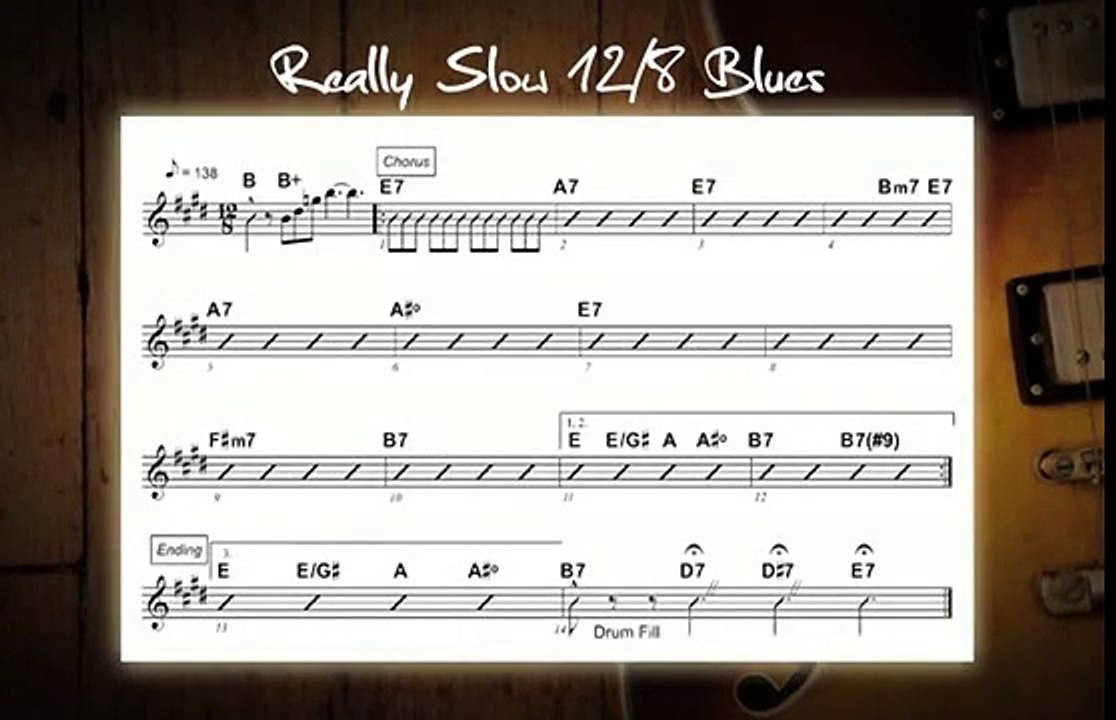 Slow 12_8 Blues Jam Track In Various Keys - Guitar Backing Track