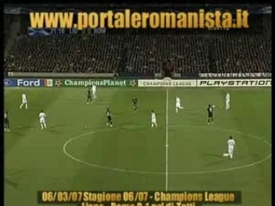 Lyon - Roma : But de Francesco Totti