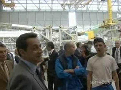 Airbus à Toulouse: visite de N.Sarkozy