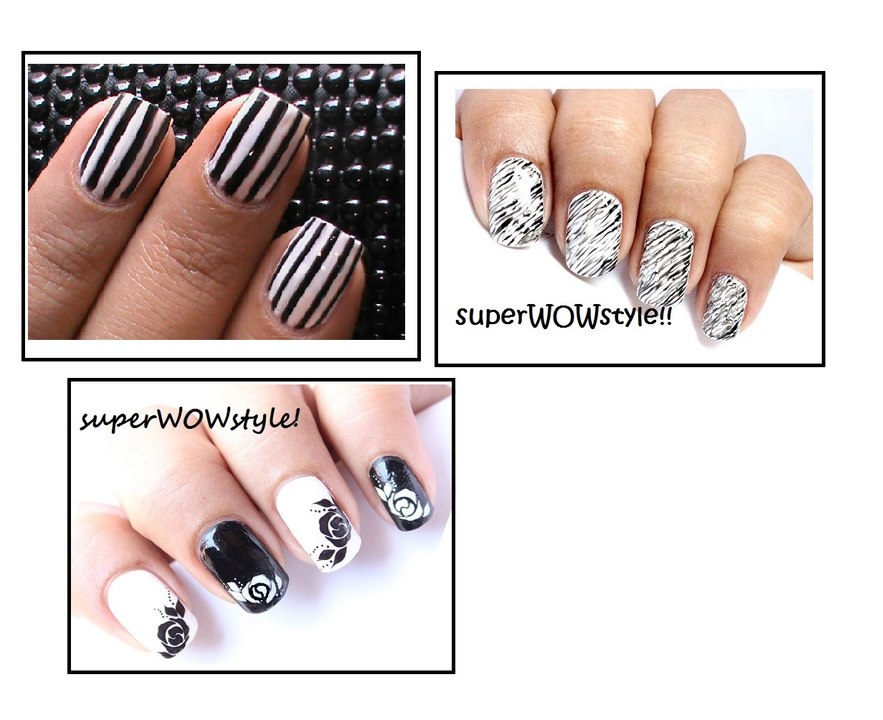 7. Tribal Black and White Nail Design - wide 5
