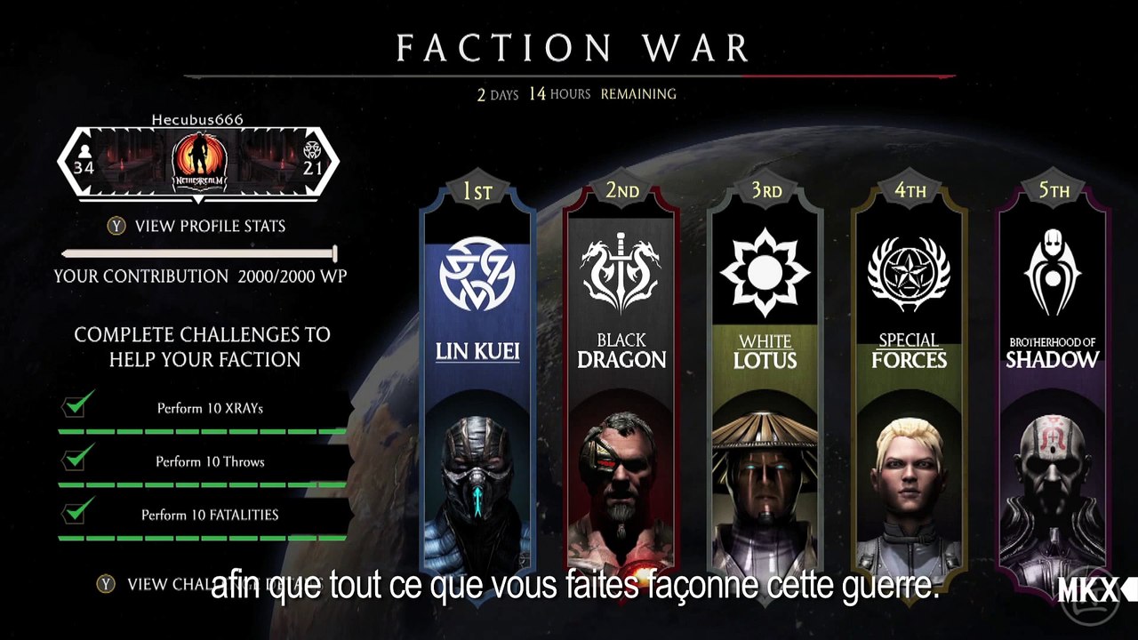 Mortal Kombat X - Présentation des modes de jeu et des factions
