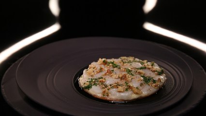 Tarte fine de Saint-Jacques, noisette, et topinambour par Flora Mikula (#DPDC)
