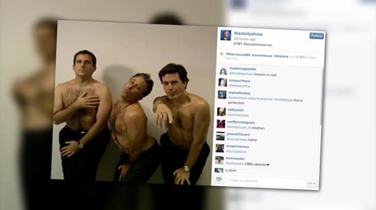 Steve Carell, Jon Stewart and Stephen Colbert Post Hilarious #TBT Shirtless Video