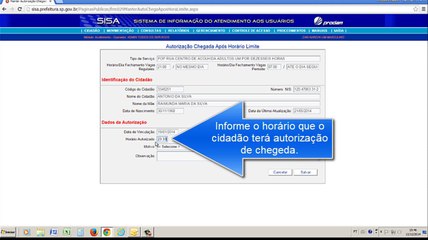SISA - Chegada após o horário
