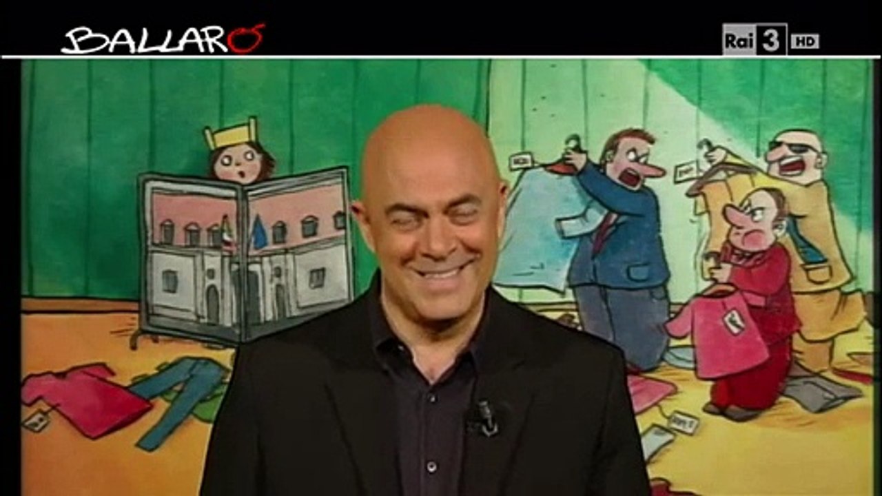 Ballarò - MAURIZIO CROZZA  Berlusconi, Grillo e Renzi  E' il nonno, il brutto e l'iperattivo