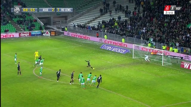 Yoann Touzghar 2:2 Penalty Kick | Saint Etienne - Lens 06.02.2015 HD